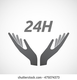Illustration of two hands offering with    the text 24H