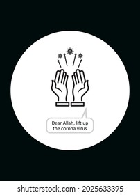 Illustration of two hands praying to God