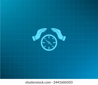 Illustration of two hands protecting or giving a compass