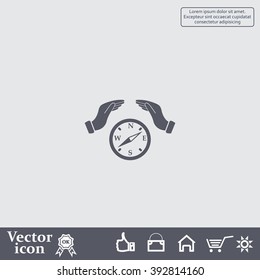 Illustration of two hands protecting or giving a compass