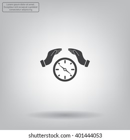 Illustration of two hands protecting or giving a compass