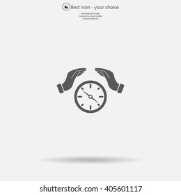 Illustration of two hands protecting or giving a compass
