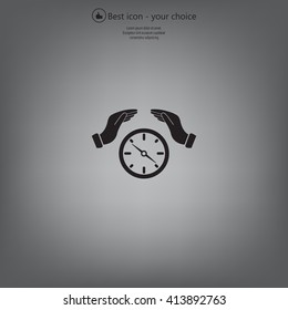 Illustration of two hands protecting or giving a compass