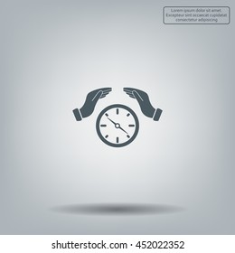 Illustration of two hands protecting or giving a compass