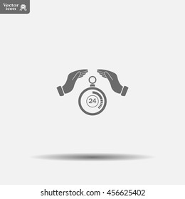 Illustration of two hands protecting or giving a timer