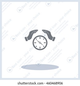 Illustration of two hands protecting or giving a compass