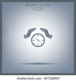 Illustration of two hands protecting or giving a compass