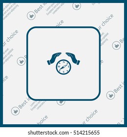 Illustration of two hands protecting or giving a compass