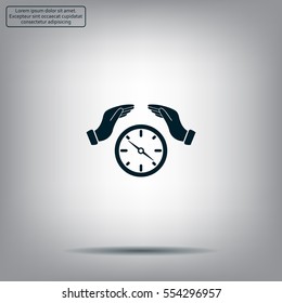 Illustration of two hands protecting or giving a compass