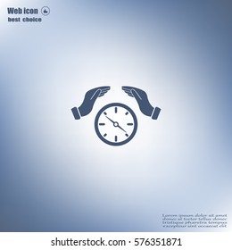 Illustration of two hands protecting or giving a compass