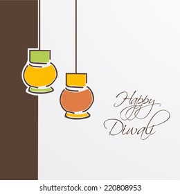 Illustration of two hanging lamps in kiddish way with stylish text.