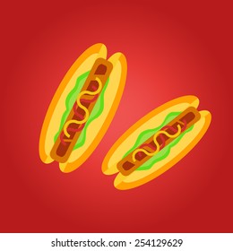 Illustration of two hot dog