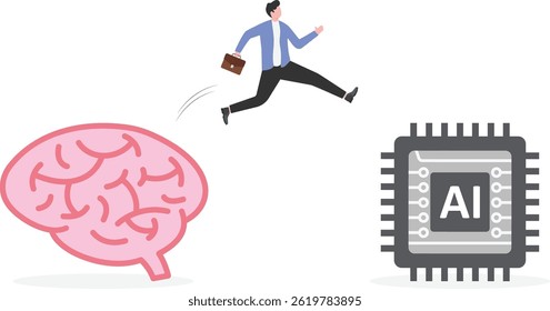 Illustration of two human heads with visible brain

