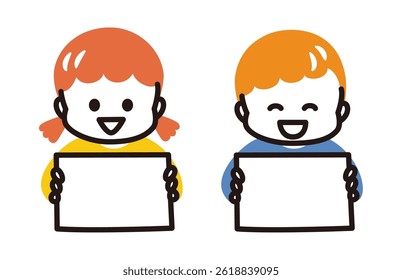illustration of two kids showing the boards