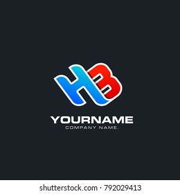 Illustration of two letter (H and B) in the whole symbol.