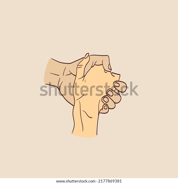 Illustration Two Lovers Holding Hands Stock Vector Royalty Free 2177869381 Shutterstock 5439