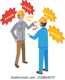 Illustration of two male workers arguing