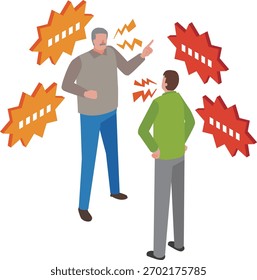 Ilustración de dos hombres discutiendo