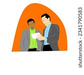 Illustration of two men doing business