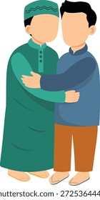 Illustration of Two Men Embracing