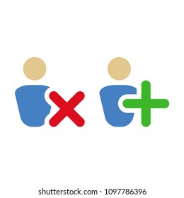 Illustration of two men with math signs, vector illustration.