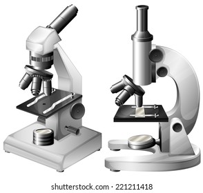 Illustration of two microscopes