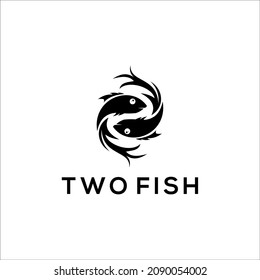 illustration of two modern fish logo design