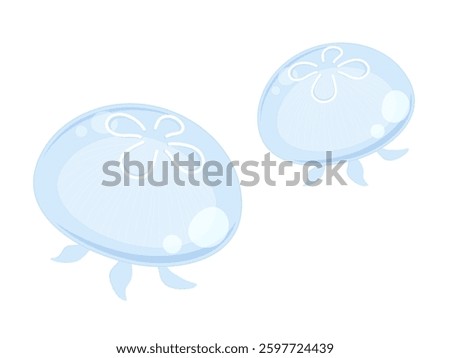 Illustration of two moon jellyfish