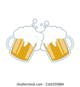 Two Glasses Beer Toasting Creating Splash Stock Vector (Royalty Free ...