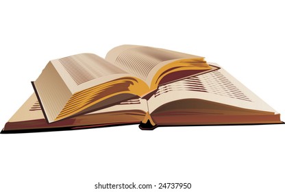 illustration with two open books isolated on white background