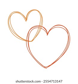 Illustration of two overlapping hearts drawn with simple lines