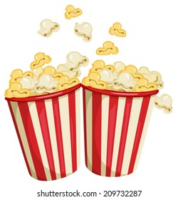 Illustration of two packs of popcorn