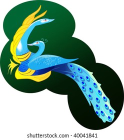 Illustration of two peacock	