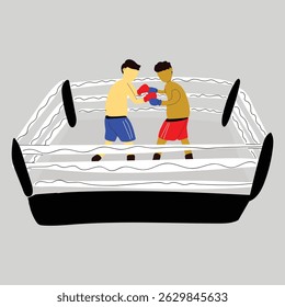 illustration de deux personnes boxant sur le ring, illustration à plat, Image vectorielle eps10