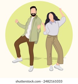 illustration of two people Celebration vector