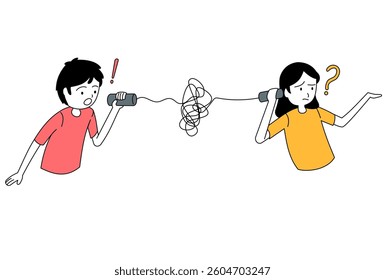 illustration of two people communicating with messages that don't get through