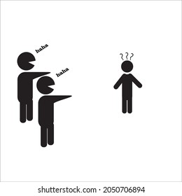 illustration of two people laughing at someone and bullying him