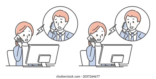illustration of two people talking over the phone