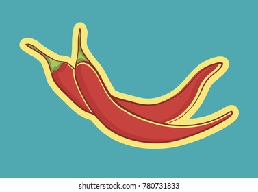 Illustration of two peppers