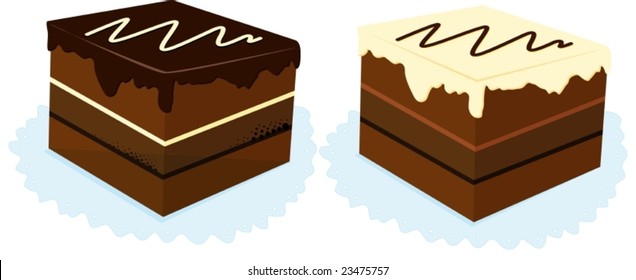 illustration of two pieces of cake