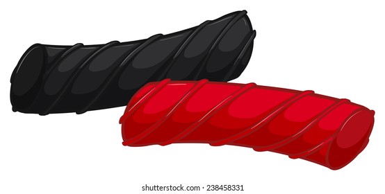 Illustration of two pieces of licorice