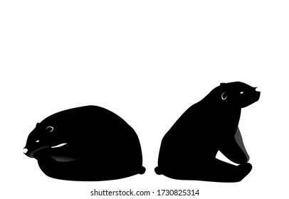 Illustration of two polar bears turning their backs