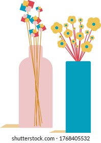 Ilustración de dos macetas