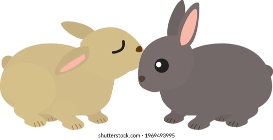 An Illustration of two rabbits