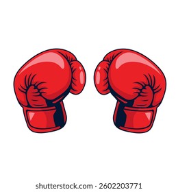 Illustration of two red boxing gloves The bold design is perfect for sports-related graphics and branding