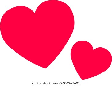 An illustration of two red heart icons.