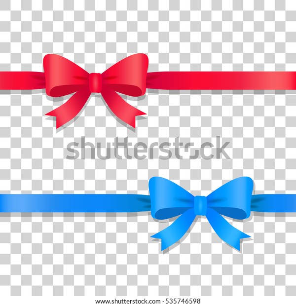 Illustration Two Ribbons Bows Blue Red Stock Vector (Royalty Free ...