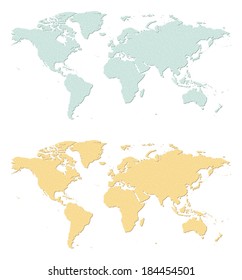 An illustration of two sandpaper earth maps.