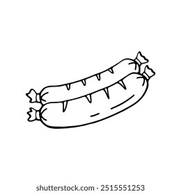 illustration of two sausage links with simple detailing.