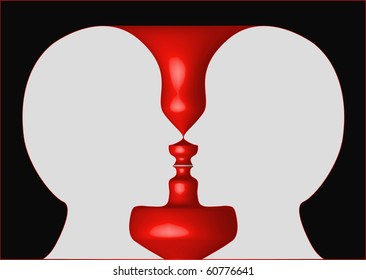 illustration two silhouettes in profile